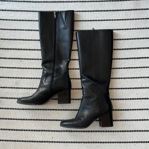 Knee high black boots